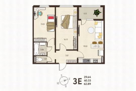 2-ком. кв. 62,9 кв.м., 11/18 эт.