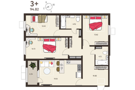 3-ком. кв., 92,7 м², 8/17 эт.