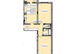 2-к. квартира, 71.27 м², 6/8эт.