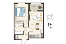 1-ком. кв., 36,03 м², 5/18 эт.