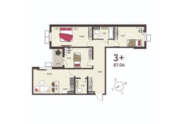 3-ком. кв., 95,37 м², 2/18 эт.