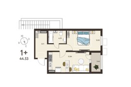 1-ком. кв., 42,8 м², 12/18 эт.