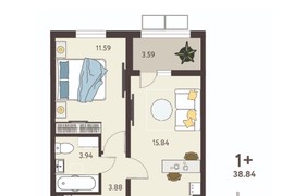 1-ком. кв., 37,05 м², 12/18 эт.