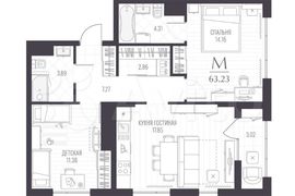 2-к. квартира, 63,2 м², 6/6 эт.