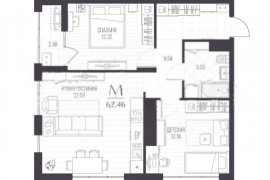 2-к. квартира, 62,5 м², 1/6 эт.