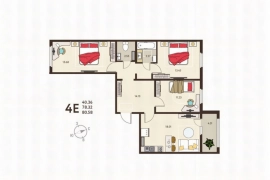 3-ком. кв. 80,6 кв.м., 5/18 эт.