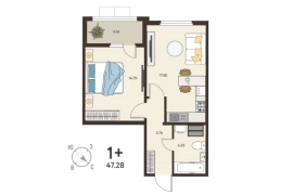 1-ком. кв., 45,16 м², 7/18 эт.
