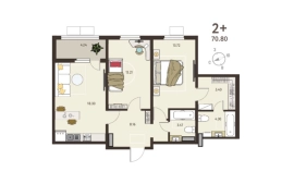 2-ком. кв., 68,68 м², 8/17 эт.