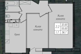 2-к. квартира, 56,3 м², 10/10 эт.