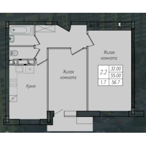 2-к. квартира, 56,3 м², 9/10 эт.